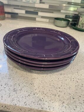 Longaberger Eggplant Luncheon Plates - Set of 4